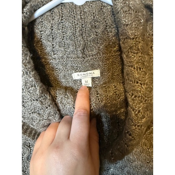 Sonoma Life Style Womens Cowl Neck Knit Sweater Gray Size M - Picture 4 of 4